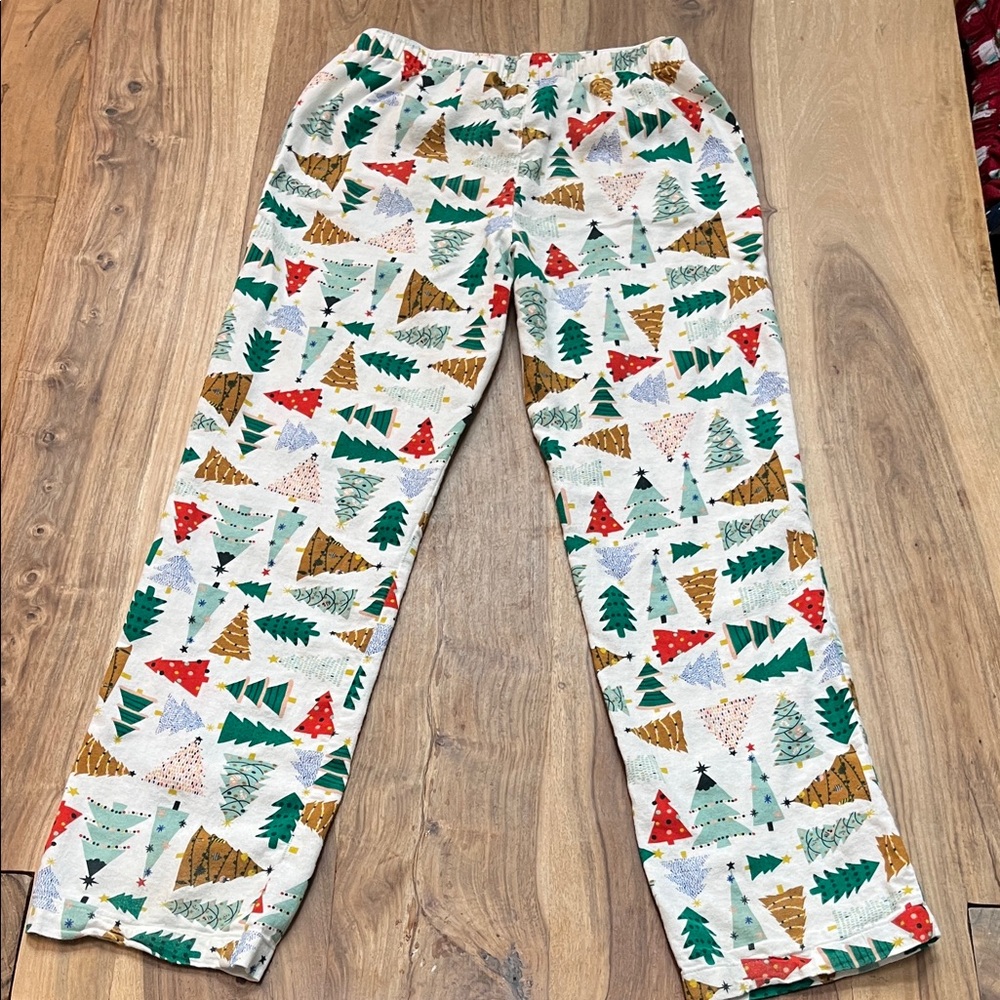 Old Navy Multicolor Christmas Tree Print Women's Pajama Pants - Picture 3 of 5